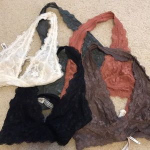 Lot of 5 free people lace bralette xs